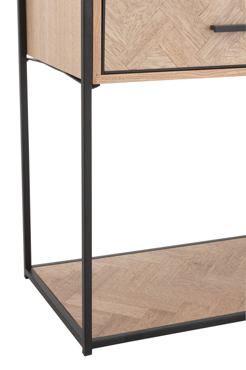 J-Line console Zigzag 2 Lades - hout/metaal - naturel/zwart - vtwonen shop