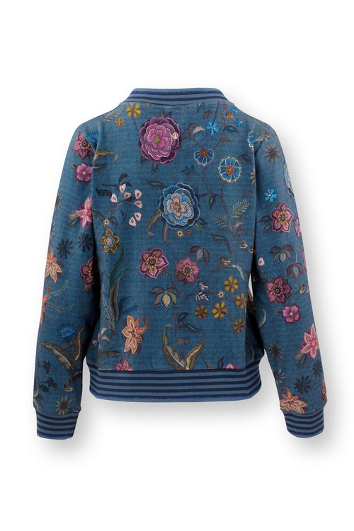 Pip Studio - Nicos Vest met Rits Dames - Coco Flower - Blauw - XXL