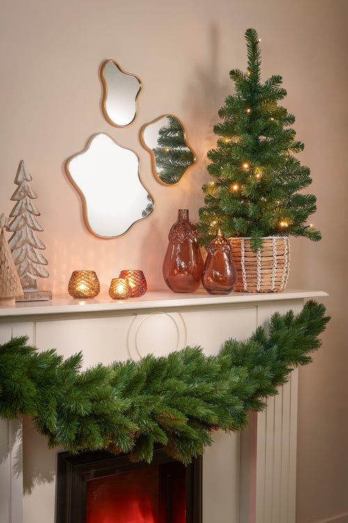 Black Box Trees Norton Kerstboom met Verlichting in Pot - op Batterij - Groen - h90xd50cm