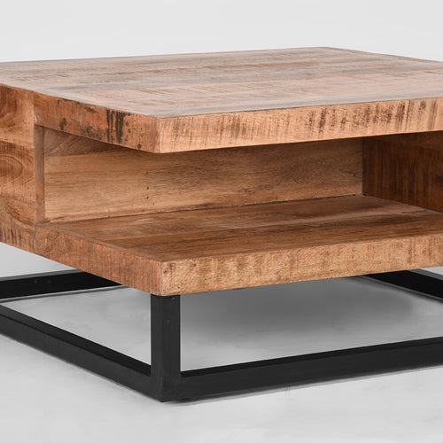 LABEL51 Salontafel Cube - Naturel Mangohout - 80x80x40cm