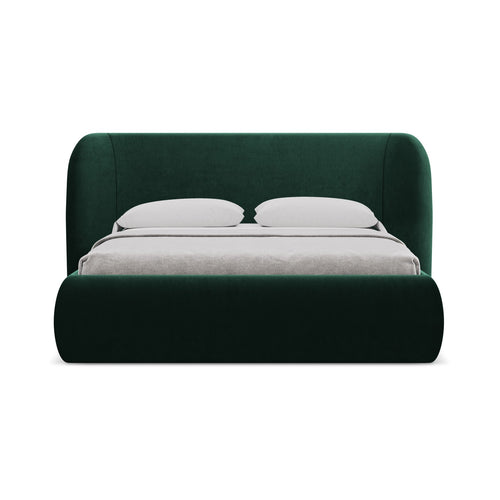 LaMiaSofa Bed met opbergruimte Trieste - velours - flessengroen - 190x215x110