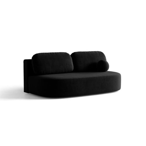 Cosmopolitan Design - Slaapbank met opbergdoos Sophia 3-zits, flueel zwart - 110x202x89cm