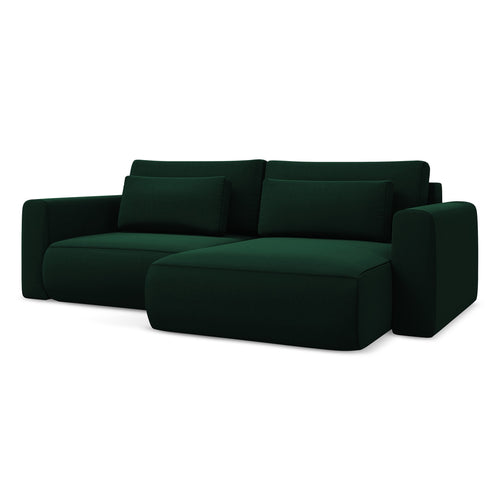 LaMiaSofa hoekbank rechts Perugia - velours - flessengroen - 240x149x82