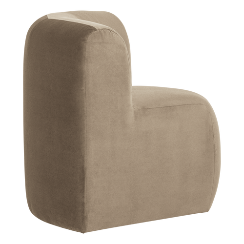 WOOOD eetbank hoek rugleuning Mojo Base - Velvet - Khaki - 83x80x80