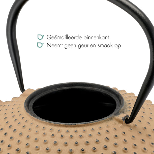Bredemeijer - Gietijzeren theepot Xilin - 1,25 liter - Camel - Met filter - vtwonen shop