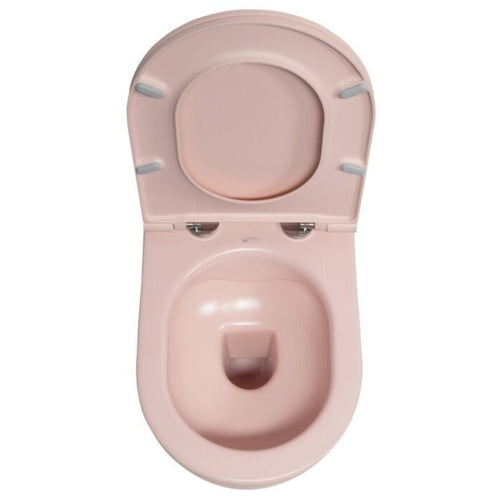 Isvea Wc Toilet Badkamer Hangend Zalm Roze Inclusief Softclose Toiletbril - vtwonen shop