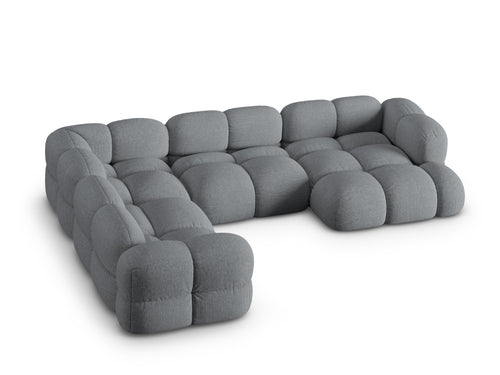 Cosmopolitan Design Panoramische hoekbank links Loretto 5-zits, structurele stof grijs - 250x345x68cm