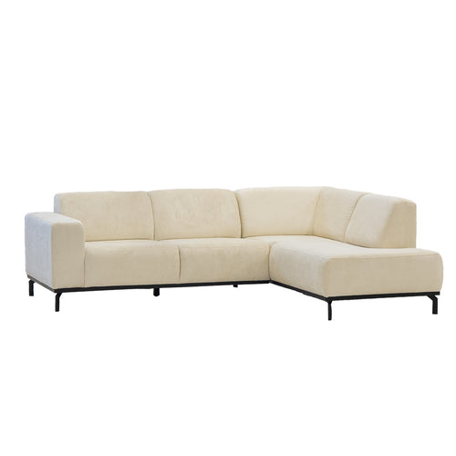 Giga Meubel Hoekbank Monza 3-zits Rechts - Stof/Metaal - Beige