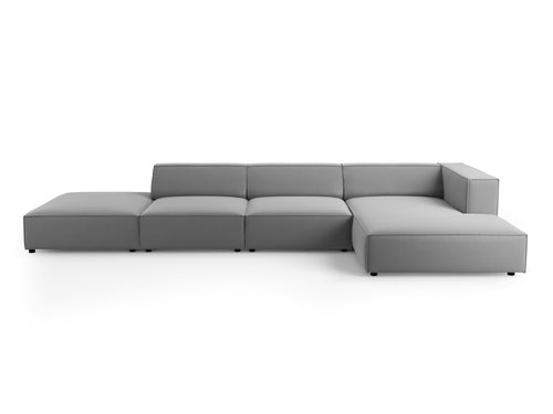 Cosmopolitan Design rechter hoekbank Arendal 5-zits, flueel, lichtgrijs - 166x341x70cm