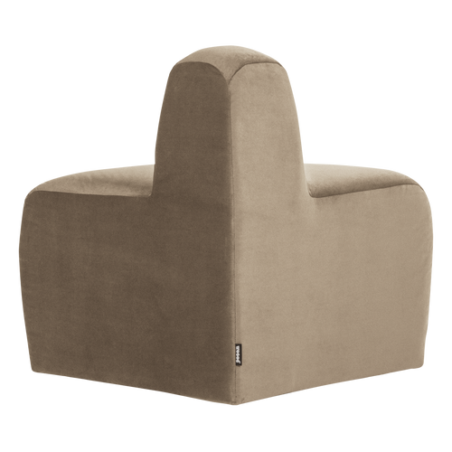 WOOOD eetbank hoek rond rugleuning Mojo Base - Velvet - Khaki - 83x76x76