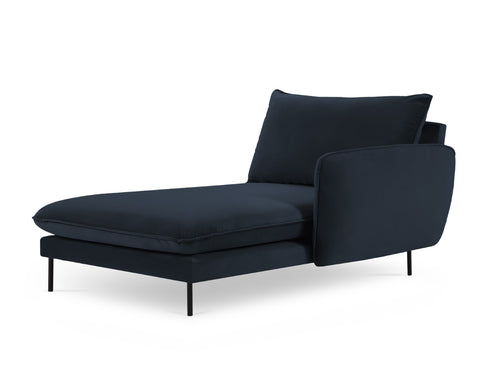Cosmopolitan Design rechter chaise longue Vienna flueel, donkerblauw - 170x110x95cm