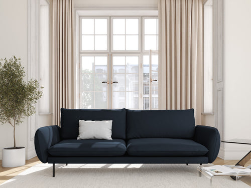 Cosmopolitan Design Bank Vienna 4-zits, flueel, donkerblauw - 92x230x95cm