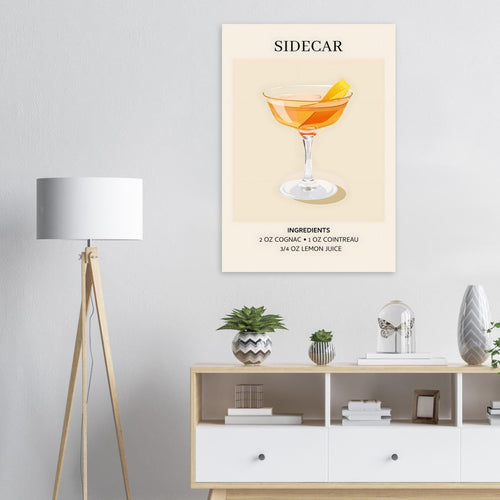 Artfulprints Poster Sidecar cocktail I - Ingrediënten   - 50x70 cm - Oranje