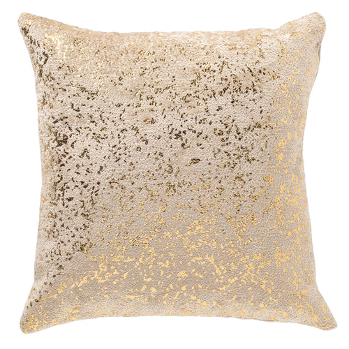 FLOW - kussenhoes 45x45 cm - chenille - metallic - beige, goud