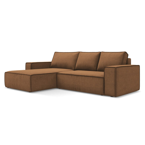 LaMiaSofa hoekbank links Livorno - textuurstof - terracotta - 290x185x82