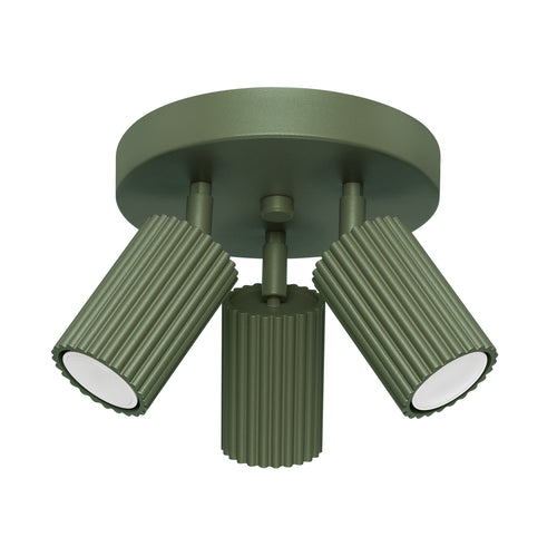 Sollux Lighting Plafondlamp KARBON 3P olijfgroen - 19,5x19,5x18cm