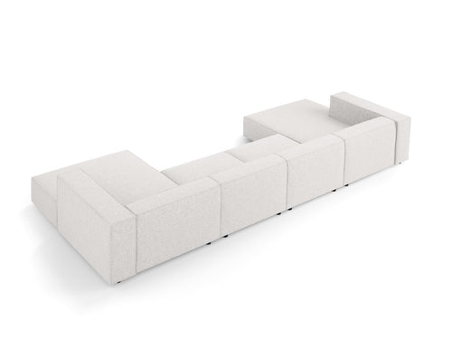 Cosmopolitan Design Panoramische bank Arendal 6-zits, chenille, lichtgrijs - 166x364x70cm