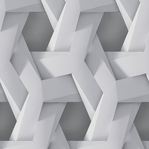 Livingwalls behang 3D-motief grijs - 53 cm x 10.05 m - AS-387212