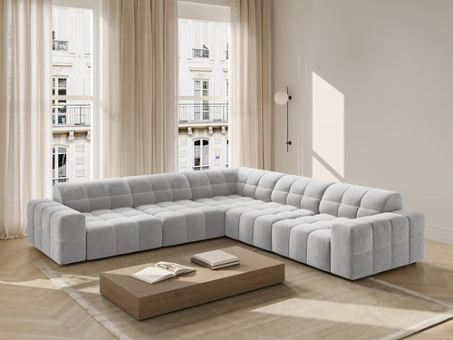 Cosmopolitan Design Hoekbank CHICAGO 4-zits, flueel geld - 285x285x78cm