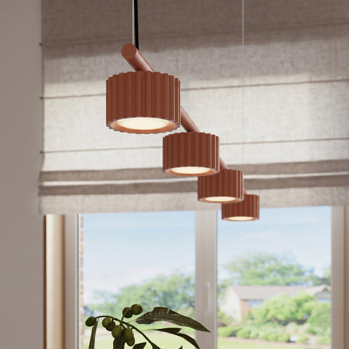 Sollux Lighting Kroonluchter AURA 4 rode oker Gx53 - 122x10x208cm