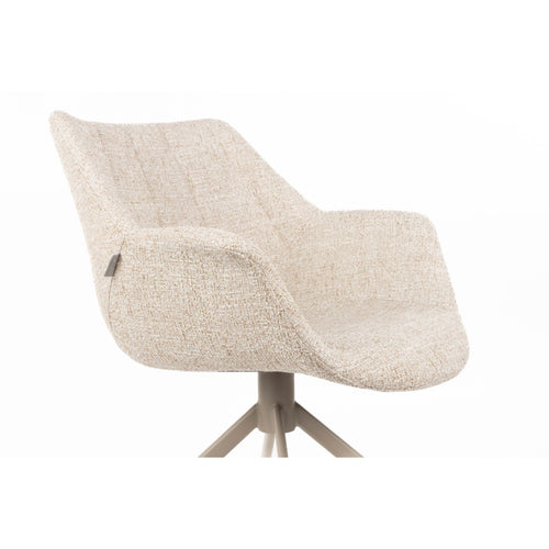 Zuiver Doulton Eetkamerstoelen met Armleuningen Beige - Set van 2