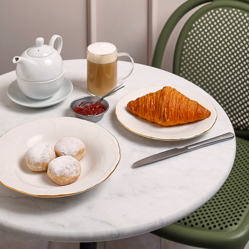 Bonbistro - Plat bord 16cm met gouden rand Retro - Set van 6 - vtwonen shop