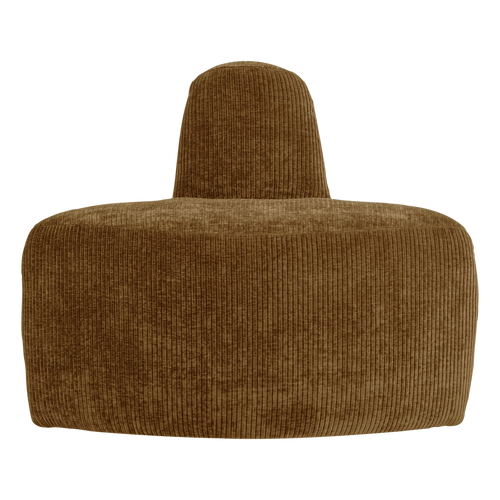 WOOOD eetbank hoek rond rugleuning Mojo Base - Rib - Honinggeel - 83x76x76