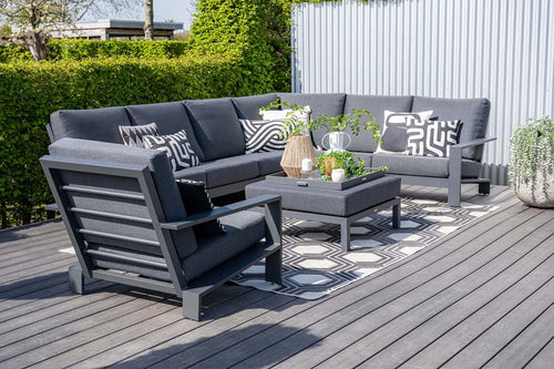 Lounge hoekbank Lincoln - met lounge fauteuil - 5-persoons