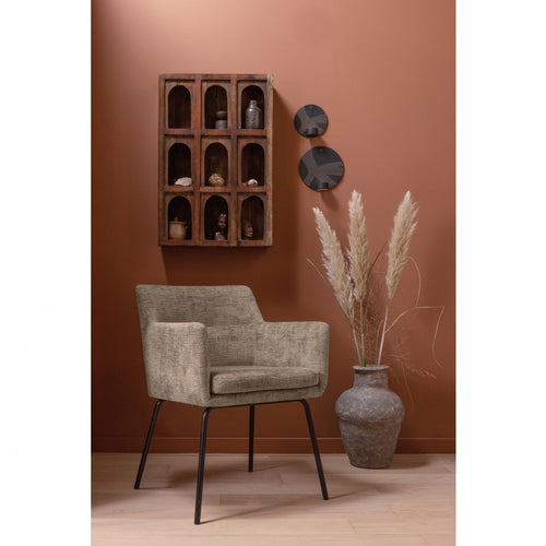 WOOOD eetkamerstoelen Kam - Polyester - Zand - Set van 6 - vtwonen shop