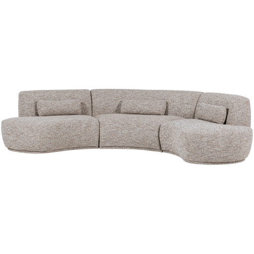 WOOOD half ronde bank 6-zits Batavier - Polyester - Zand Melange - 74x320x176