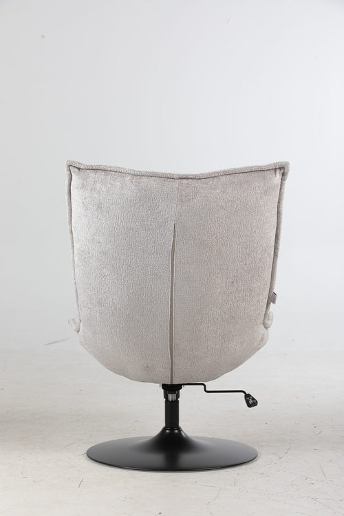 FurniLux Fauteuil Sam Licht Grijs van  - Stof - Met en ronde voet - Verstelbaar en draaibaar - 100% Polyester - 76 x 81 x 109cm - vtwonen shop
