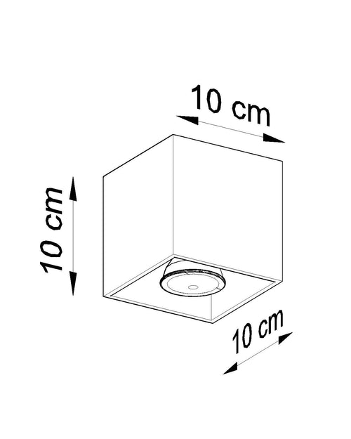 Sollux plafondlamp Quad - 1 lichts - 10  x 10   cm - grijs