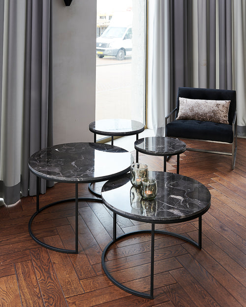 Light & Living salontafel ALFIO - Ø75x45.5cm - bruin - Set van 2 - vtwonen shop