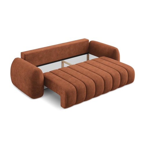 LaMiaSofa 3-zits slaapbank Ginosa - chenille stof - terracotta - 266x121x95