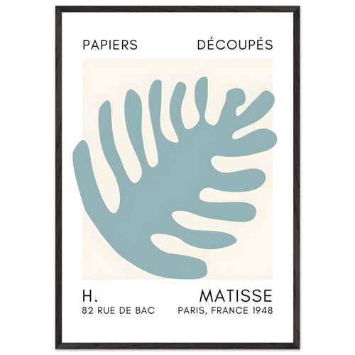 Artfulprints Poster met Lijst Matisse – Coral bloom turquoise   - 70x100 cm - Turquoise