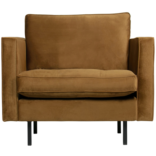 BePureHome classic fauteuil Rodeo - Velvet - Honinggeel - 83x98x88 - vtwonen shop