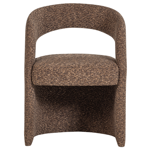WOOOD eetkamerstoel grove Lanor - Bouclé - Bruin - 76x58x57