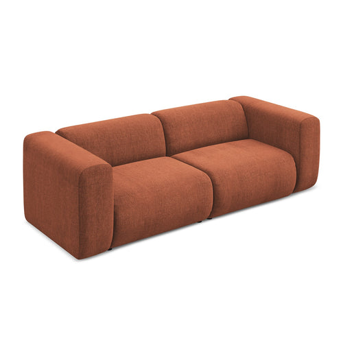 LaMiaSofa 3-zits bank Bari - chenille stof - terracotta - 228x89x70