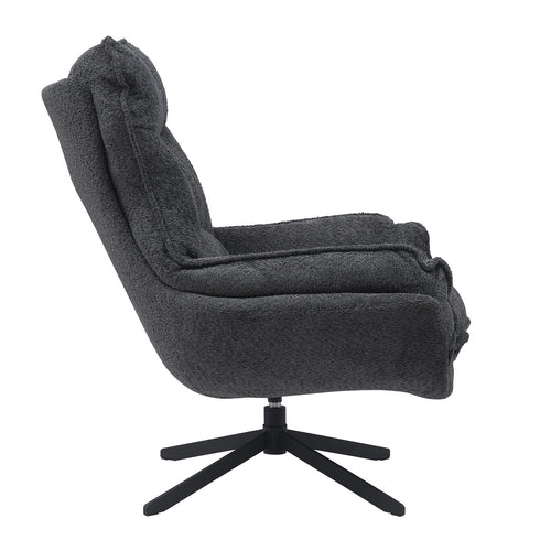 StarFurn Fauteuil Vera - Donkergrijs Stof - Draaibaar - 82x95x96,5cm - vtwonen shop