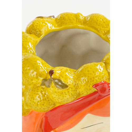 Mica Decorations Funny Bloempot Binnen - H25 x Ø20 cm - Dolomiet - Geel