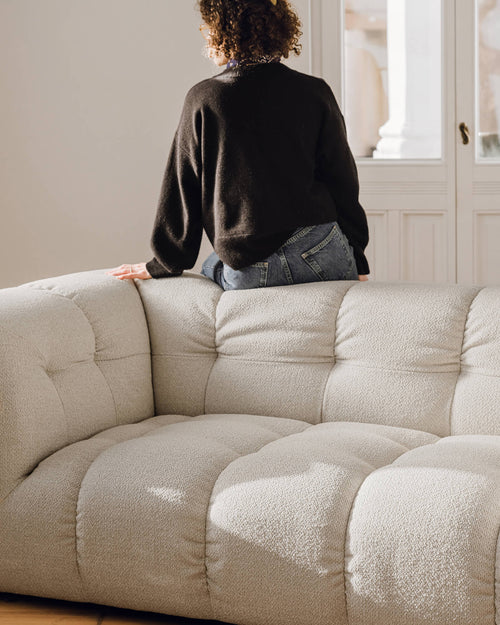 noo.ma Bolbi 2-zitsbank - Chocolate Brown Bouclé, soft zitcomfort