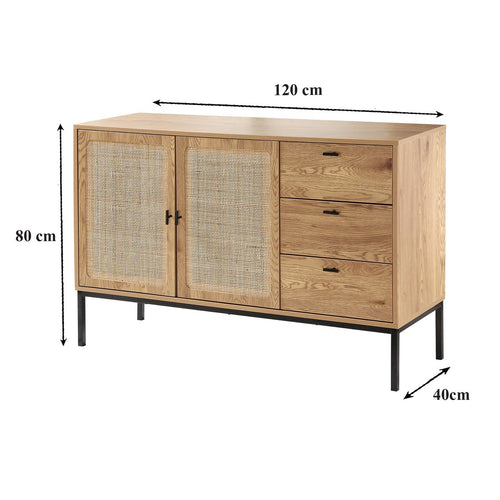 Calicosy - JAYA Dressoir - Licht hout - 40x120x80 cm
