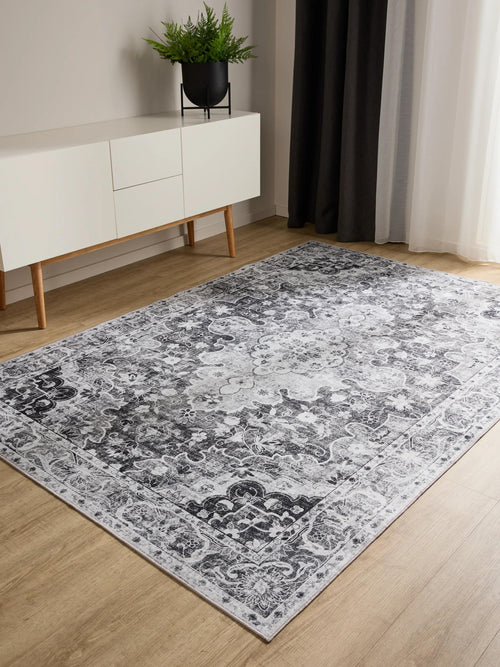 benuta wasbaar vloerkleed George - antraciet - 300x400 cm
