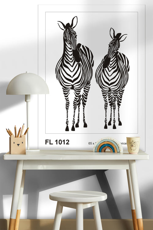 Sanders & Sanders muursticker zebra's zwart wit - 85 x 65 cm - 600295