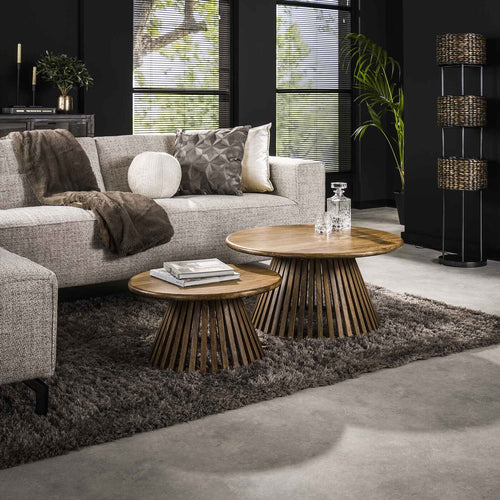 Giga Meubel Salontafel Tweak Conisch - Hout - Set van 2 - 80x80x40cm
