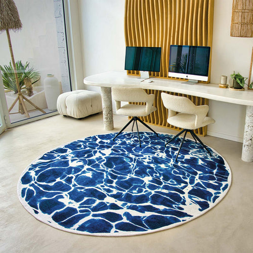 Louis De Poortere vloerkleed Surf - blauw - 240x240cm
