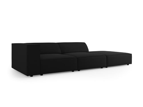 Cosmopolitan Design Rechte bank Arendal 4-zits, flueel, zwart - 102x262x70cm