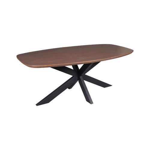 StarFurn Eettafel Madison - Deens Ovaal Walnoot/Zwart - 240x100x76cm