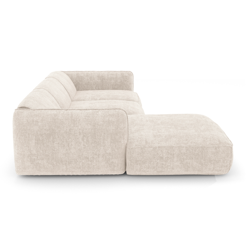 Sia Home - Hoekbanken links LIVIA - Fluweel weefsel - Crème - 272cm - vtwonen shop