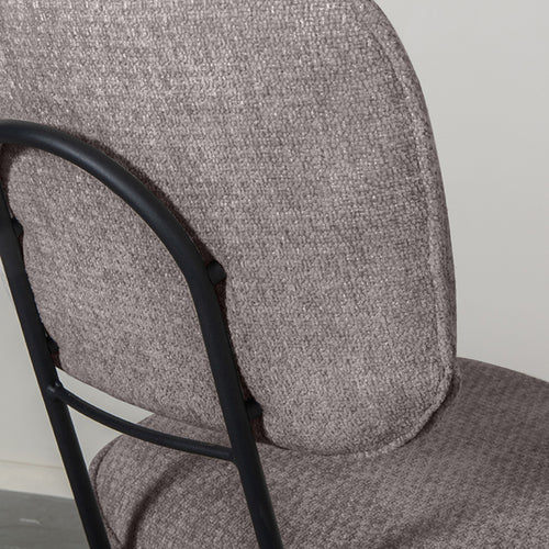 LABEL51 Eetkamerstoel Liva - Grijs Stof - Zithoogte 50cm - Set van 2